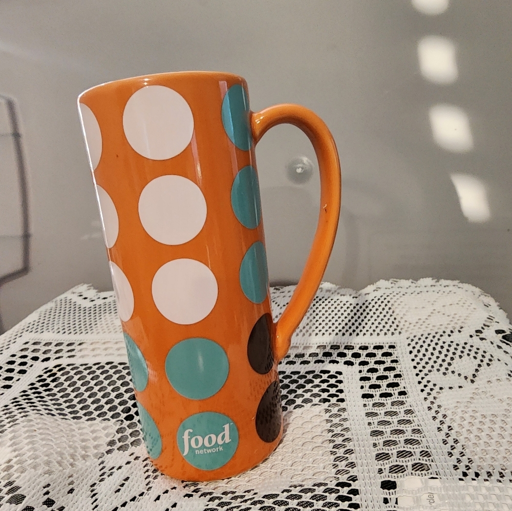 Food network coffee mug orange 10oz tall skinny